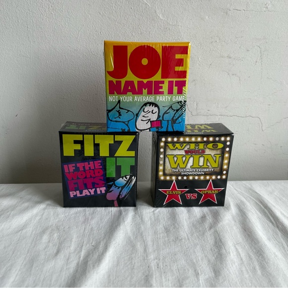 Lot of 3 New Card Games Joe Name it, Fitz It, & Who would Win - Picture 1 of 6